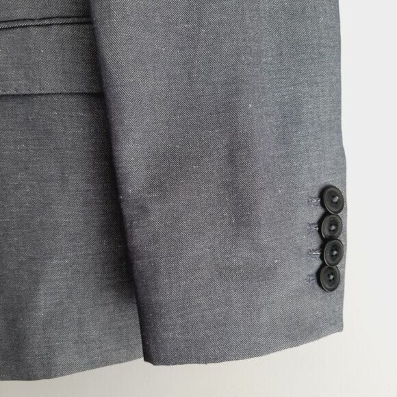 GSUS INDUSTRIES Linen Cotton Blend Blazer Jacket Grey Men's Sz M - Picture 5 of 16